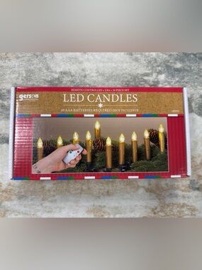 New Gerson International Remote Control LED Christmas Candles 10 Piece Set Gold